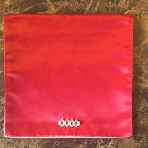 Dior Red Silk Lingerie Bag with Crystal Accents
